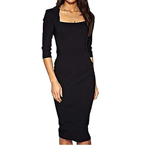 

women summer dresses half sleeve knee-length bodycon pencil party summer dresses xxl black s