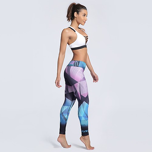

Women's Casual Yoga Comfort Daily Gym Leggings Pants Print Multi Color Patterned Ankle-Length Print Blushing Pink