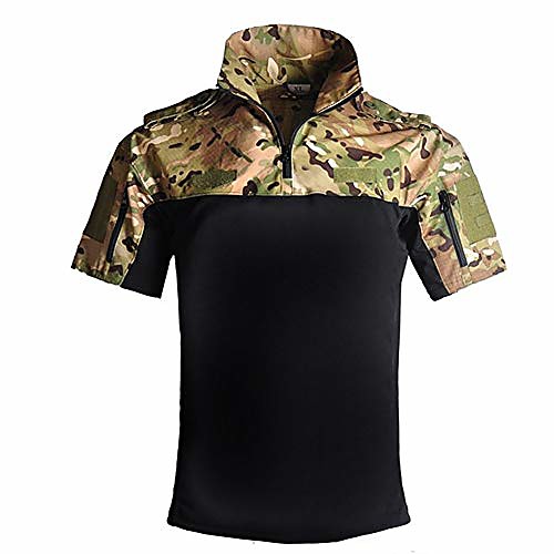 

camouflage tactical military shirt men short sleeve solider army shirts uniform suit t shirts combat clothing men (color : cp camouflage, size : l)