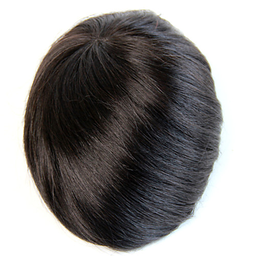 

Men's Human Hair Toupees Straight Monofilament / Full Lace Best Quality / Natural Hairline / 100% Virgin