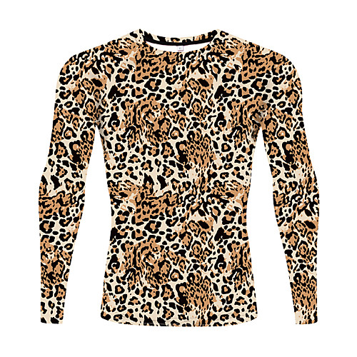 

Women's Men's Long Sleeve Compression Shirt Running Shirt Tee Tshirt Top Street Casual Breathable Quick Dry Soft Gym Workout Running Jogging Training Exercise Sportswear 3D Normal Light Brown Brown