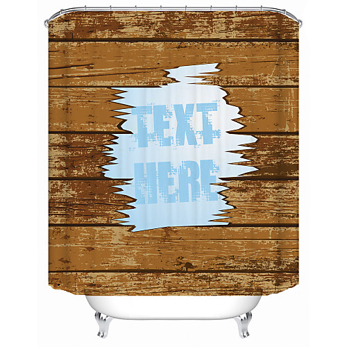 

Plank Creativity Print Waterproof Fabric Shower Curtain for Bathroom Home Decor Covered Bathtub Curtains Liner Includes with Hooks