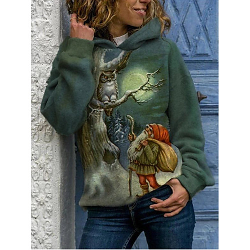 

Women's Christmas Color Block Women's Hoodies Long Sleeve Sweater Cardigans Hooded Fall Winter Red Green Dusty Blue