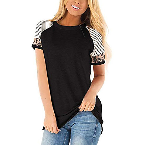 

casual short sleeve shirts for women tops sweatshirt loose fitting t shirt black l