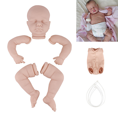 

20 inch Reborn Toddler Doll DIY Unpainted Reborn Baby Doll Kit Professional-Painting Kit Baby Boy Baby Girl Loulou Hand Made Floppy Head No Eyelashes, Hair, Flesh Color Cloth Silicone Vinyl with