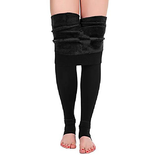 

fleece lined winter warm leggings for women thick thermal velvet tights black large