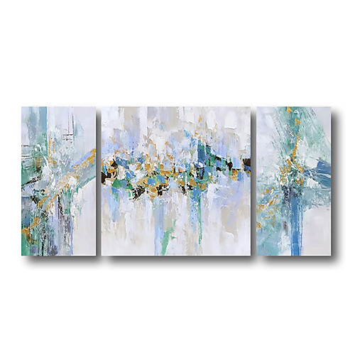 

3 Panels Hand Painted Contemporary Art Oil Paintings on Canvas Modern Stretched and Framed Abstract Artwork Ready to Hang