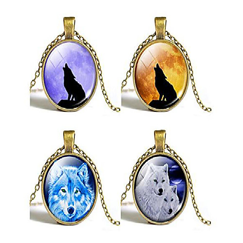 

wolf glass necklace pendant gemstone wolf pendant time glass pendant necklace wolf element necklace