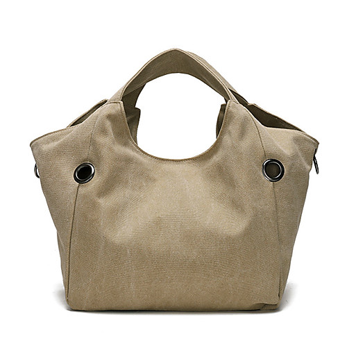 

Women's Bags Polyester Canvas Satchel Top Handle Bag Buttons Zipper Plain Daily Date 2021 Handbags Wine Blue Army Green Khaki