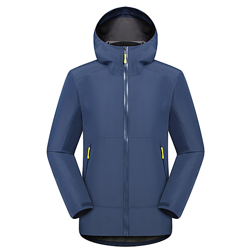 

Men's Hoodie Jacket Hiking Softshell Jacket Hiking Windbreaker Outdoor Solid Color Waterproof Lightweight Windproof Breathable Jacket Top Fishing Climbing Camping / Hiking / Caving Black Red Blue