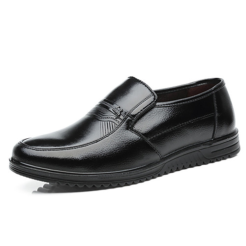 

Men's Loafers & Slip-Ons Business Casual Daily Office & Career Walking Shoes Leather Breathable Non-slipping Wear Proof Black Fall Spring