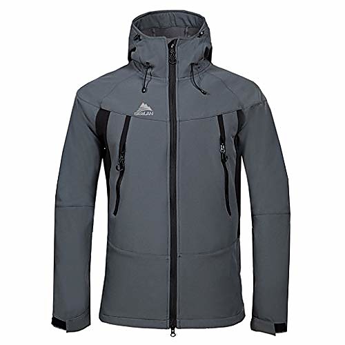 

lucamore mens winter jacket hooded mountain fleece ski windproof rain jacket snow coat mountain jacket outwear