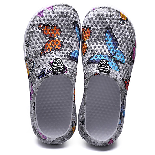 

Women's Slippers & Flip-Flops Flat Heel Round Toe Classic Daily Home PU Animal Patterned Pink / Grey Purple Blue