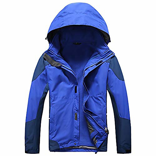 

outwear for mens winter hooded softshell windproof waterproof soft coat shell jacket blue