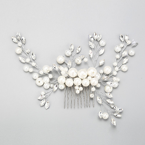 

Imitation Pearl / Rhinestone / Alloy Hair Combs / Headpiece with Rhinestone / Faux Pearl 1 Piece Wedding Headpiece