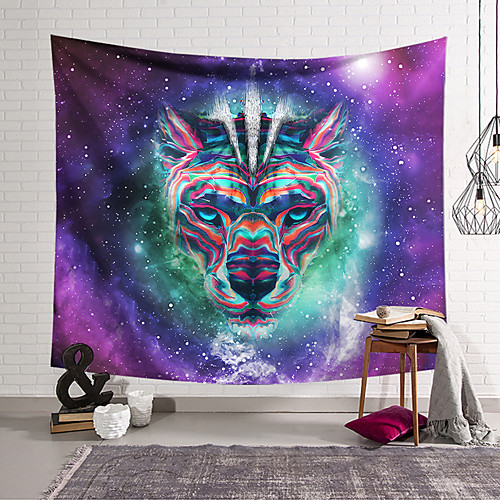

Wall Tapestry Art Deco Blanket Curtain Hanging Home Bedroom Living Room Dormitory Decoration Polyester Fiber Animal Color Leopard Fantasy