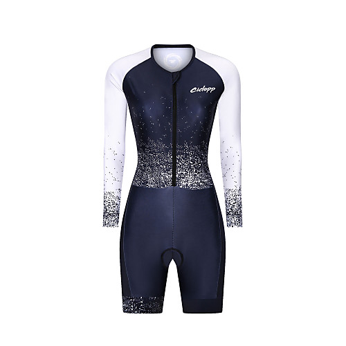 

Women's Men's Long Sleeve Triathlon Tri Suit BlackWhite Bike Breathable Quick Dry Sports Graphic Mountain Bike MTB Road Bike Cycling Clothing Apparel / Stretchy / Athletic