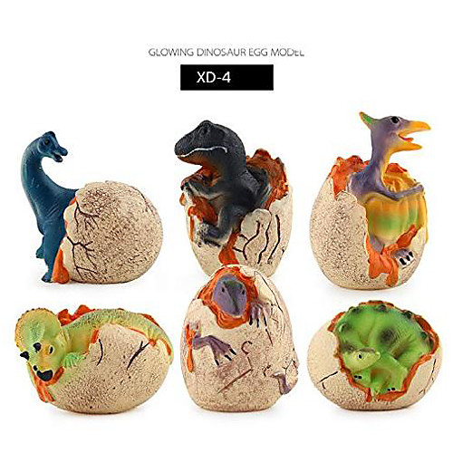 

tyrannosaurus egg dinosaur toy, dinosaur eggs that hatch with realistic dinosaur action figure ,sound and led lights effect ,boy girl novelty educational toy easter party favors gift (6 pcs)