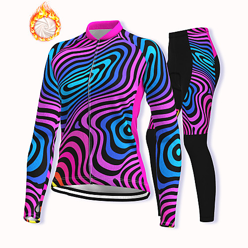 

21Grams Women's Long Sleeve Cycling Pants Winter Fleece Spandex Fuchsia Bike Fleece Lining Warm Sports Graphic Mountain Bike MTB Road Bike Cycling Clothing Apparel / Stretchy / Athleisure