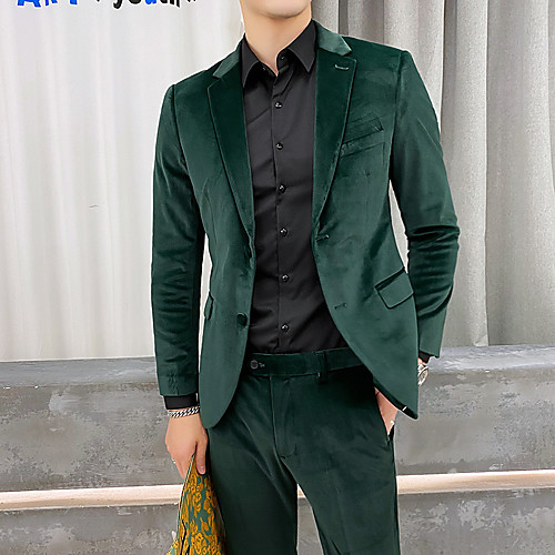 

Tuxedos Tailored Fit Notch Single Breasted One-button Polyester Solid Color