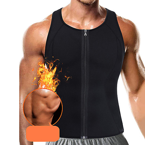 

Waist Trainer Vest Neoprene Tank Top Hot Sweat Workout Tank Top Slimming Vest Sports Neoprene Fitness Gym Workout Running Weight Loss Hot Sweat Fat Burning For Men