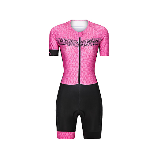 

Women's Men's Short Sleeve Triathlon Tri Suit Pink Bike Breathable Quick Dry Sports Graphic Mountain Bike MTB Road Bike Cycling Clothing Apparel / Stretchy / Athletic