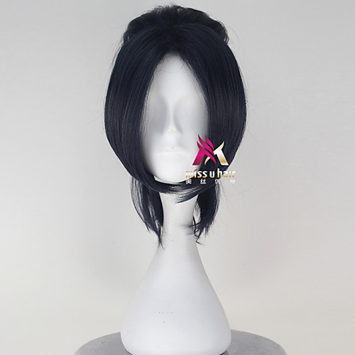 

Synthetic Wig Cosplay Wig Rene Simm Seraph of the End Straight Middle Part Wig Short Black Synthetic Hair 16 inch Men's Fashionable Design Cosplay Soft Black hairjoy