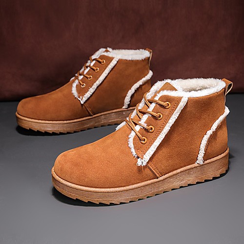 

Men's Boots Daily Walking Shoes PU Breathable Non-slipping Wear Proof Black Brown Gray Winter