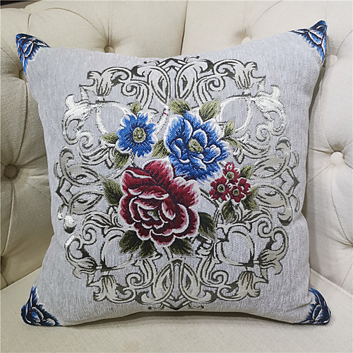 

European Style Flower Retro Pillow Case Cover Living Room Bedroom Sofa Cushion Cover Modern Sample Room Cushion Cover