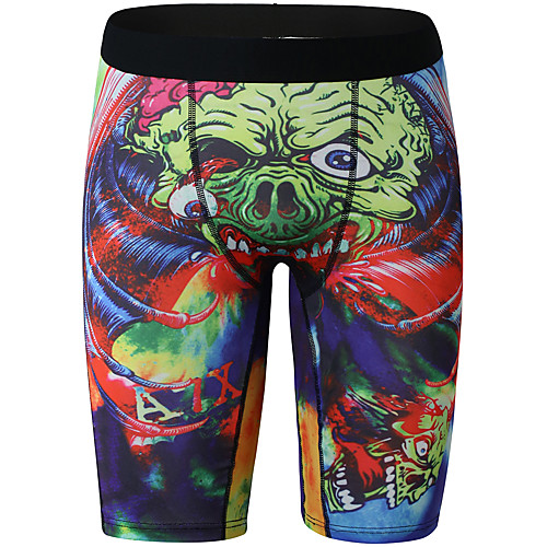 

Men's 1 Piece Print Boxers Underwear - Normal Mid Waist Rainbow S M L