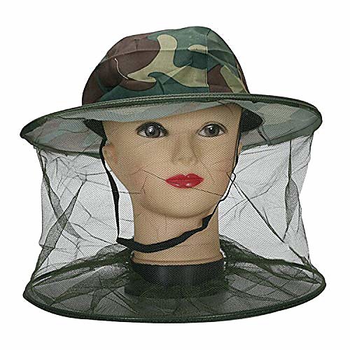 

unisex camo boonie bush hat wide brim jungle hat summer fishing outdoor sports sun uv protection bucket hat beekeeper anti mosquito bee bug insect fly mask cap with head face net mesh