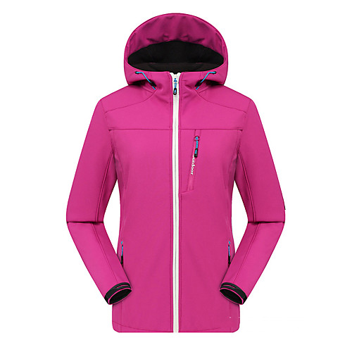 

Women's Hiking Softshell Jacket Hiking Fleece Jacket Winter Outdoor Solid Color Lightweight Windproof Breathable Quick Dry Jacket Top Fleece Fishing Climbing Camping / Hiking / Caving Black-female