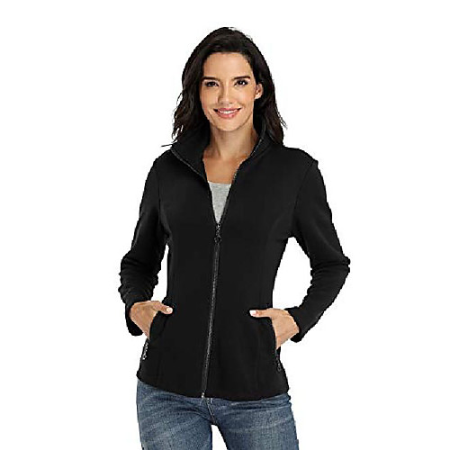 

ladies sweat jacket with stand-up collar zipper leisure jacket long-sleeved light jacket, black