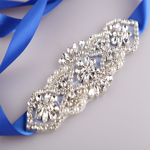 

Satin / Tulle Wedding / Party / Evening Sash With Imitation Pearl / Belt / Appliques Women's Sashes