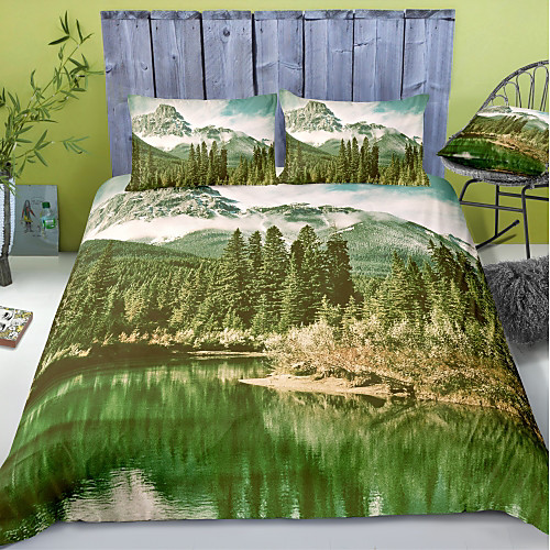 

Forest Landscape 3-Piece Duvet Cover Set Hotel Bedding Sets Comforter Cover with Soft Lightweight Microfiber For Holiday Decoration(Include 1 Duvet Cover and 1or 2 Pillowcases)