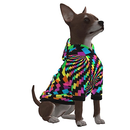 

Dog Hoodie Graphic Optical Illusion 3D Print Ordinary Fashion Casual / Daily Dog Clothes Puppy Clothes Dog Outfits Breathable Rainbow Costume for Girl and Boy Dog Polyster S M L XL