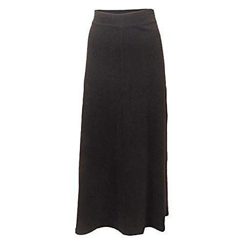 

women's forever flat waist floor length sweep skirt, style b-143 black m