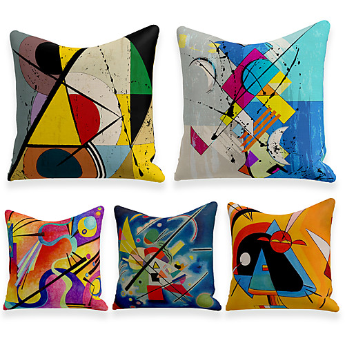 

Cushion Cover 5PCS Linen Soft Decorative Square Throw Pillow Cover Cushion Case Pillowcasefor Sofa Bedroom 45 x 45 cm (18 x 18 Inch) Superior Quality Mashine Washable