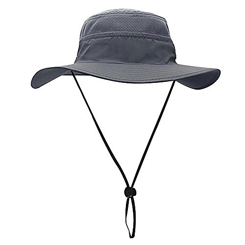 

wide brim booney sun hat - summer uv protection packable boonie cap - hiking camping fashion outdoor hunting fishing hat - bonus nylon travel bag (beige)
