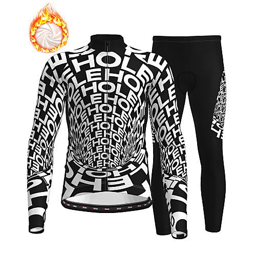 

21Grams Men's Long Sleeve Cycling Jersey with Tights Winter Fleece Black Bike Thermal Warm Fleece Lining Breathable Warm Quick Dry Sports Graphic Mountain Bike MTB Road Bike Cycling Clothing Apparel