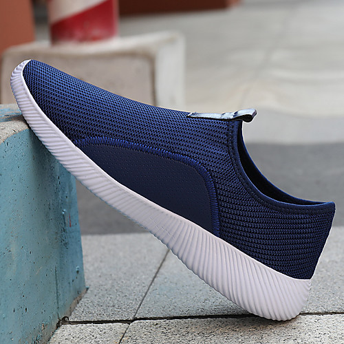 

Men's Loafers & Slip-Ons Casual Daily Outdoor Walking Shoes Mesh Breathable Non-slipping Wear Proof Black Red Blue Fall Summer