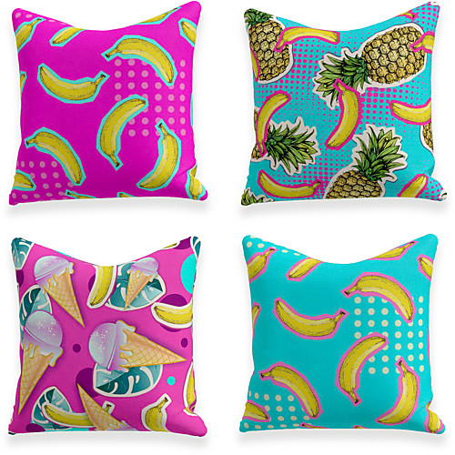 

Cushion Cover 4PC Linen Soft Decorative Square Throw Pillow Cover Cushion Case Pillowcase for Sofa Bedroom 45 x 45 cm (18 x 18 Inch) Superior Quality Machine Washable