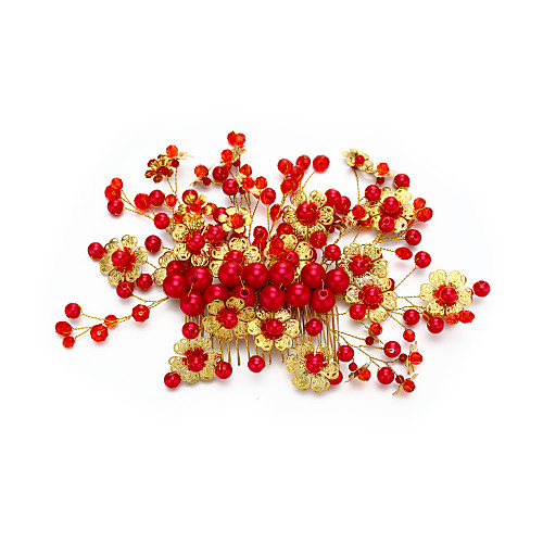 

Crystal / Imitation Pearl / Alloy Hair Combs / Headpiece with Crystal / Faux Pearl / Metal 1 Piece Wedding Headpiece