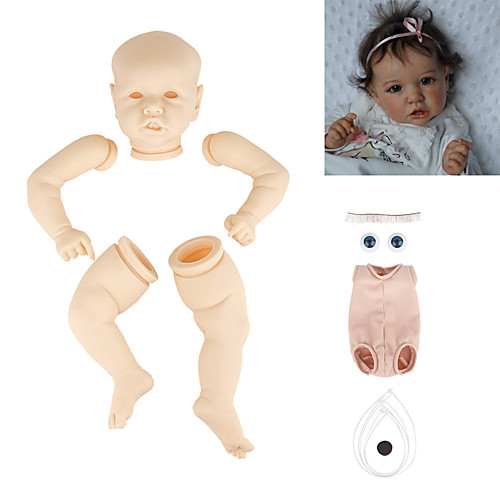 

22 inch Reborn Toddler Doll DIY Unpainted Reborn Baby Doll Kit Professional-Painting Kit Baby Boy Baby Girl Saskia Hand Made Floppy Head No Eyelashes, Hair, Flesh Color Cloth Silicone Vinyl with