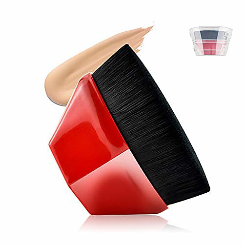 

Magic Makeup Brush oval, Women Petal-Shaped Foundation Brush, Seamless Makeup Brush, Flat Head Loose Powder Brush Suit for Cream Mixed Liquid Foundation with Storage Case