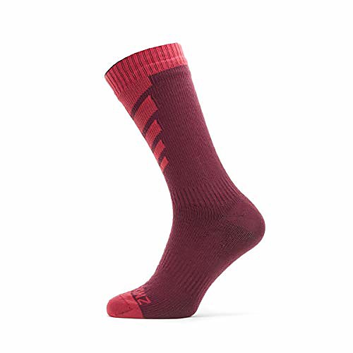 

waterproof warm weather mid length sock, red, xl