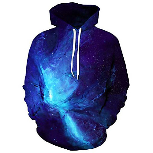 

mens 3d hooded sweater hoodie halloween cosplay sweatshirt hooded sweat unique galaxy pullover (s / m (chest circumference: 112-132cm), fir leaves)