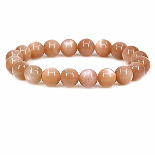 

natural red sunstone gemstone gemstone 10mm round beads stretch bracelet 7 inch
