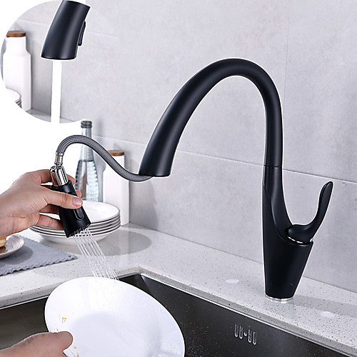 

Kitchen faucet - Single Handle One Hole Painted Finishes Pull-out / ­Pull-down / Tall / ­High Arc Centerset Contemporary Kitchen Taps / Brass