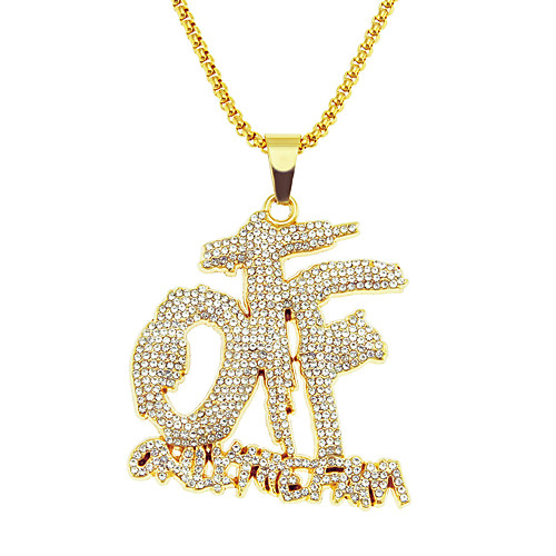 

Men's Long Necklace Long Trendy Chrome Gold 75 cm Necklace Jewelry For Street